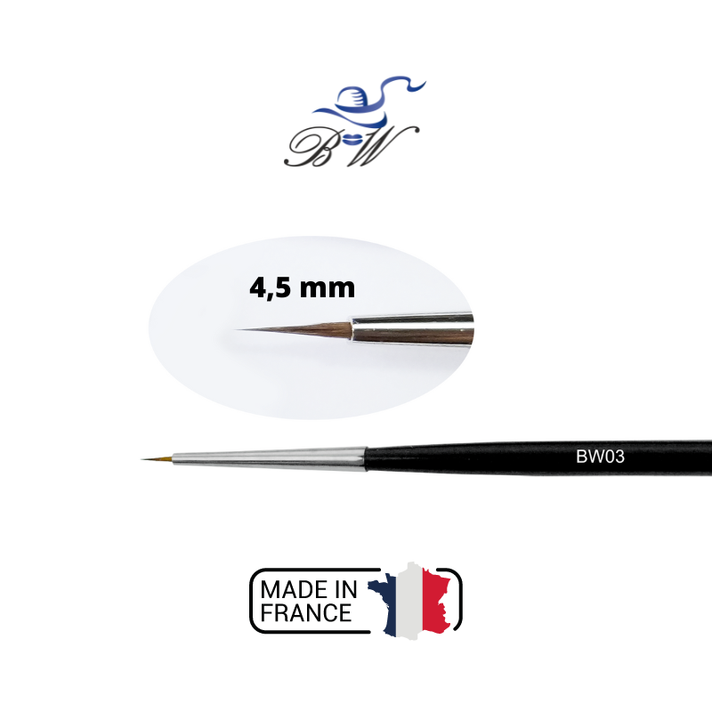 BW03 Pinceau 4,5mm Martre Made in France - BWNails