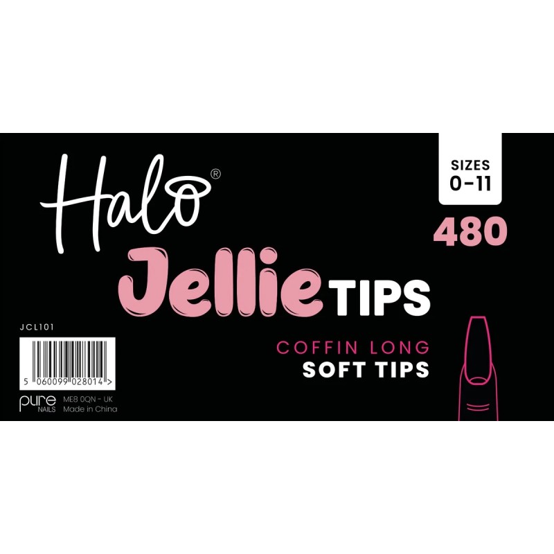 Halo Jellie Tips Coffin Long x 480 Size 0-11