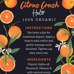 Halo Huile cuticule Citrus 15ml 100% organic VitamineC