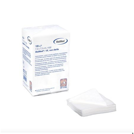 COMPRESSES 5x5 cm 100 pièces sans peluche