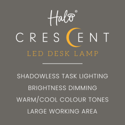 Halo Crescent Led Desk Lamp - base de travail 76cm dont 65 utiles