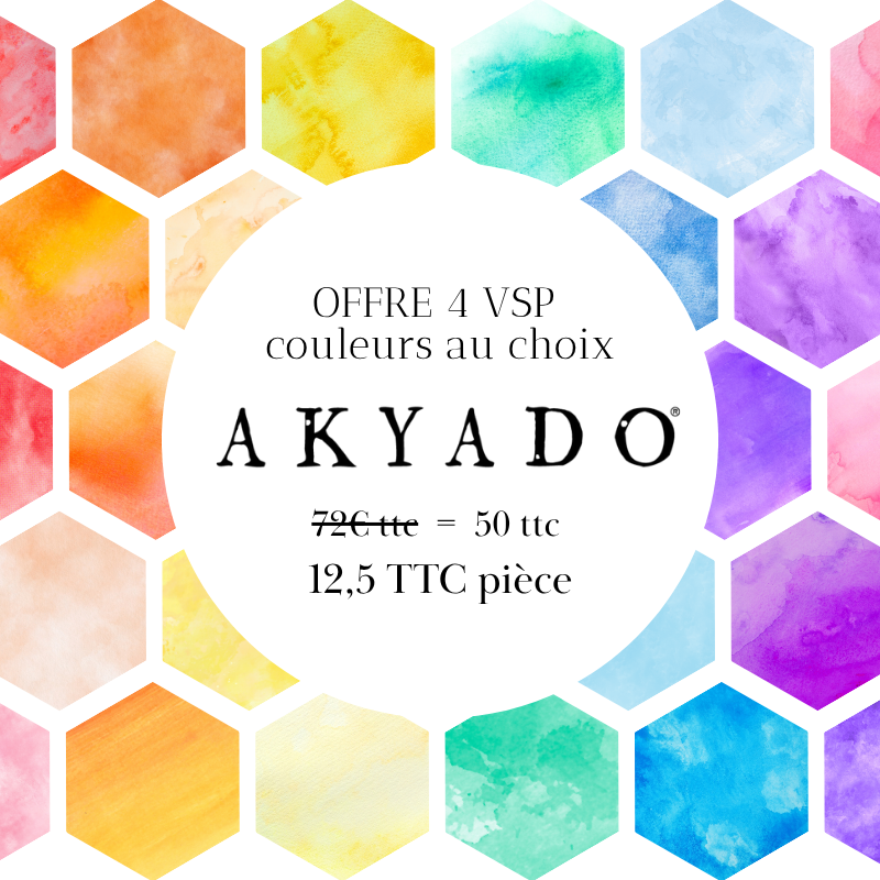 Offre 4 VSP couleurs au choix Akyado