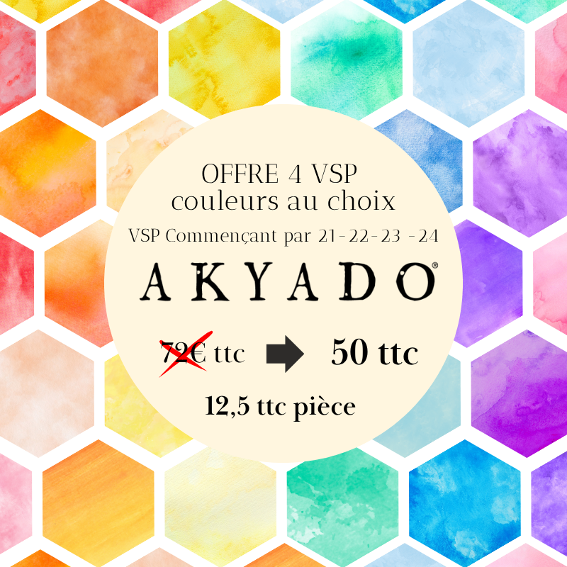 Offre 4 VSP couleurs au choix Akyado
