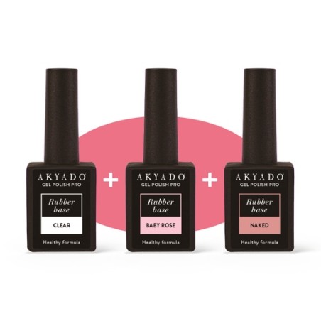 Lot 3 Rubber Clear Pink Nude Akyado